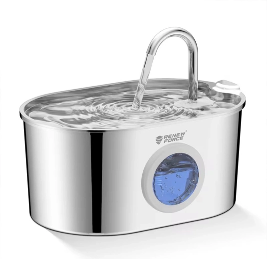 Fontaine à eau en acier inoxydable Renew Force pour chats WF200 - 1 pièce