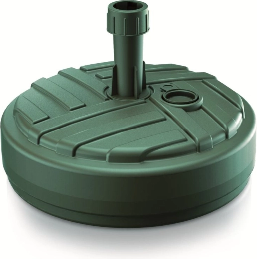 Socle pour parasol 39 cm – support en plastique vert avec option de remplissage