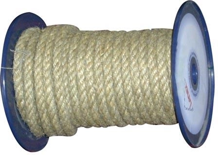 Corde torsadée naturelle 10 mm avec ruban en polypropylène, 100 m