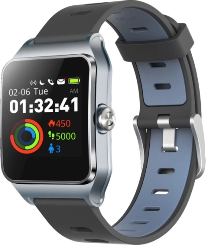 UMAX U‑Band P1 Pro – bracelet connecté argenté avec GPS et mesure du rythme cardiaque