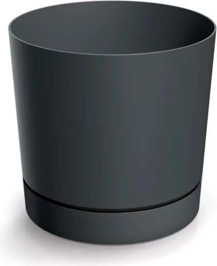 Cache-pot avec soucoupe TUBO P 58 cm gris foncé