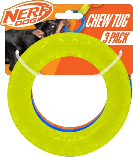 Nerf Dog set d’anneaux d’apport transparents à picots 12,5 cm (lot de 3)