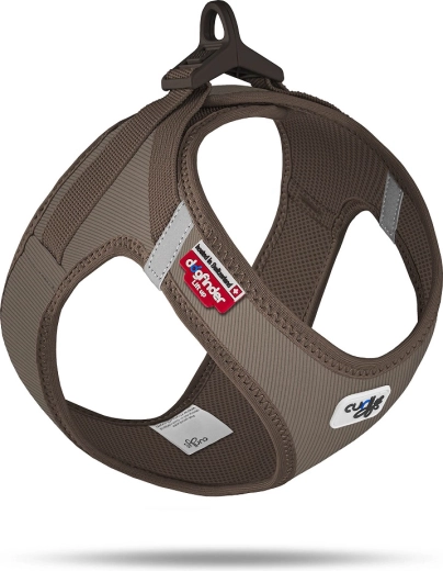 Harnais Curli en velours côtelé pour chien avec boucle Brown 2XS (2–4 kg)