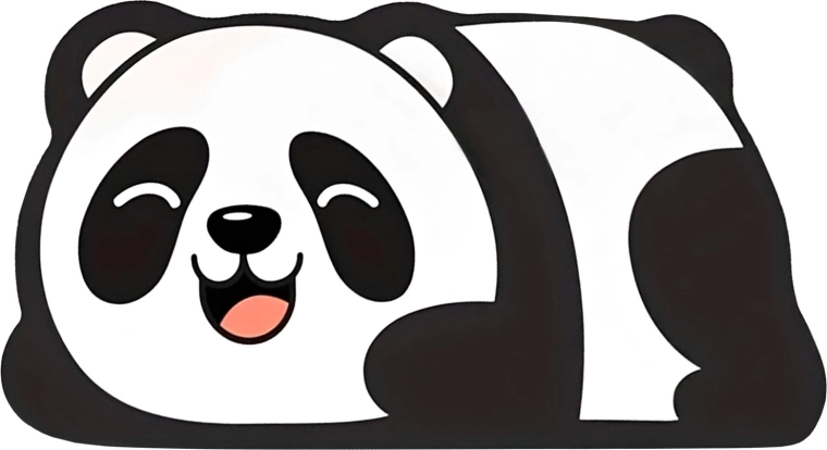 Tapis de bain antidérapant en diatomite Panda 60 × 40 cm - 1 pièce