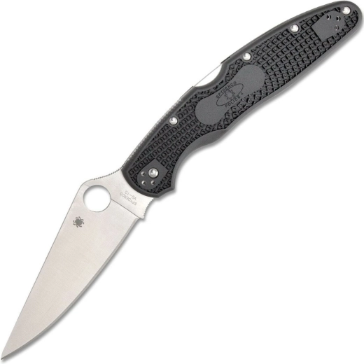 Spyderco Police 4 Lightweight couteau de poche 11,3 cm, satin, noir, FRN