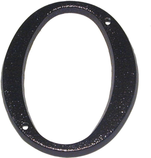 Numéro de maison 0 marron, alliage de zinc, hauteur 117 mm