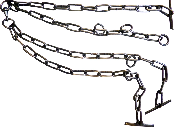 Laisse double pour bétail 6 mm, chaîne galvanisée 140 cm avec mousqueton pivotant