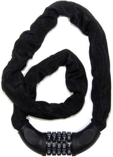 Antivol à chaîne à code avec gaine textile RICHTER, noir