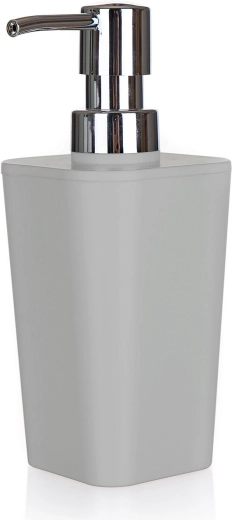 Distributeur de savon en plastique résistant, gris 7,3 × 7,3 × 17 cm