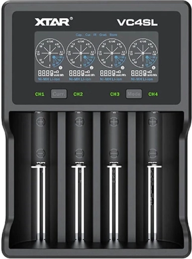Chargeur de batteries XTAR VC4SL pour Li‑ion et Ni‑MH/Ni‑Cd, 4 canaux