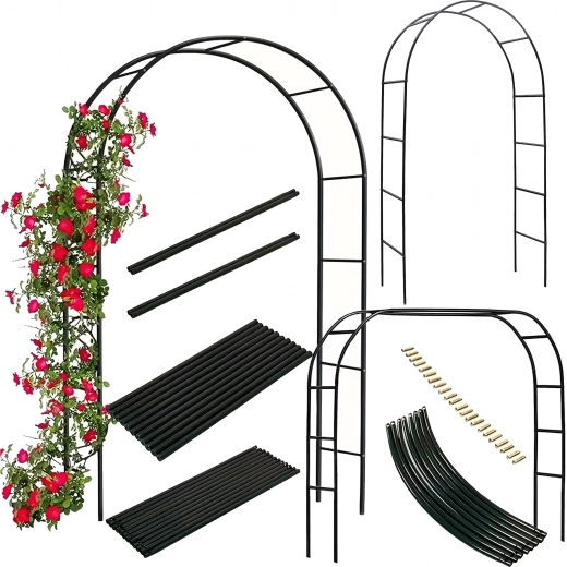 Pergola de jardin arquée – support métallique pour plantes grimpantes