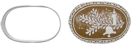 Emporte-pièce en inox forme ovale moka 6 cm