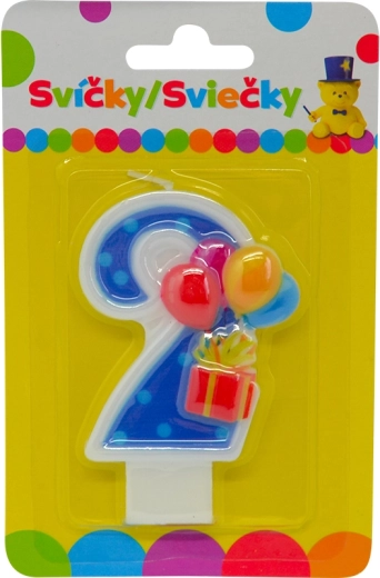 Bougie d’anniversaire avec ballons numéro 2