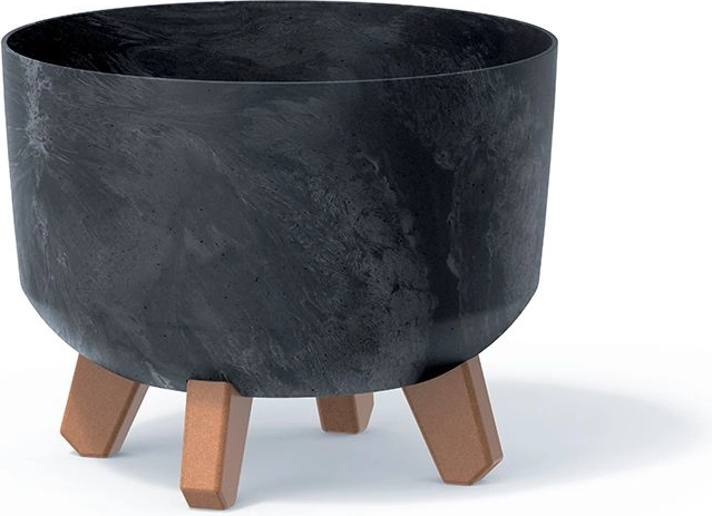 Cache-pot Gracia effet béton, anthracite, diamètre 23,8 cm
