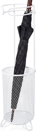 Support métallique blanc pour parapluies 18 × 50 cm - 1 pièce