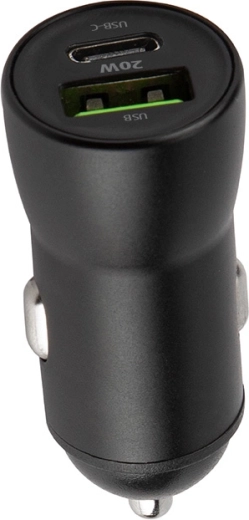 Chargeur voiture MAXLIFE MXCC-04 20W avec USB-C et USB, noir