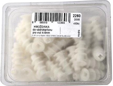 Cheville plastique pour plaques de plâtre, 50 pcs