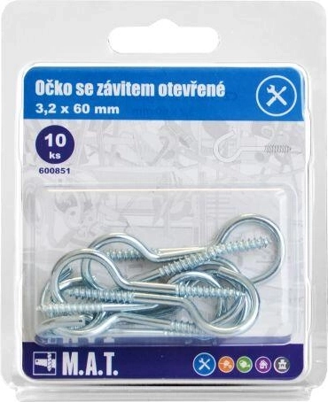 Crochet à vis 60 × 3,2 mm, galvanisé (10 pcs)