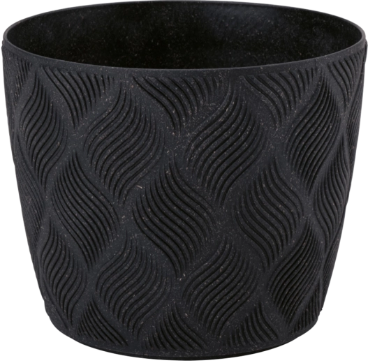 Cache-pot Flow Petit Eco Wood 27 cm – noir profond