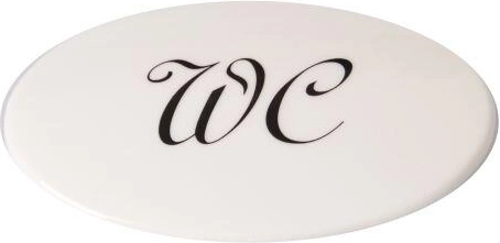 Plaque de porte WC pour ensemble, plastique blanc