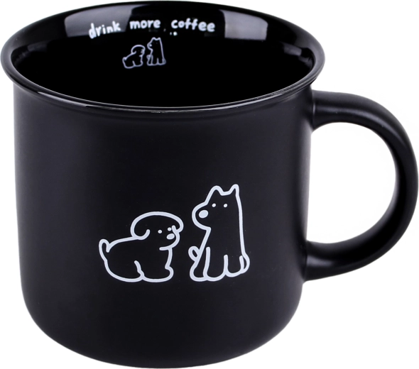 Mug en céramique avec petit chien 380 ml noir