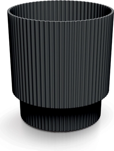 Cache-pot à rainures MILLY 14,6 cm – anthracite