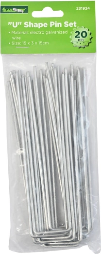 Ancrage en U pour agrotextile 15 × 3 × 15 cm galvanisé (20 pcs)