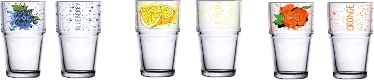 Verre avec décor fruité 350 ml, en verre