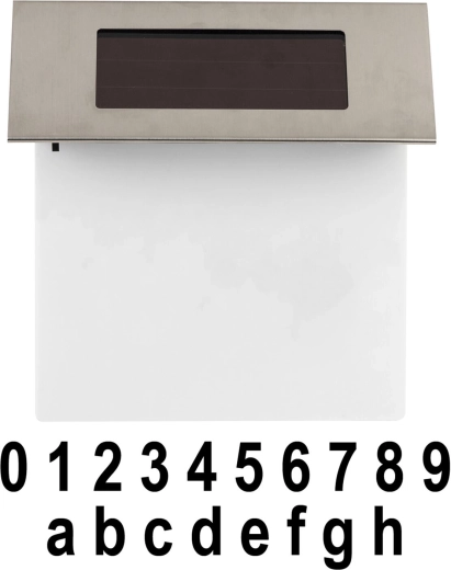 Éclairage LED solaire pour numéro de maison en acier inoxydable