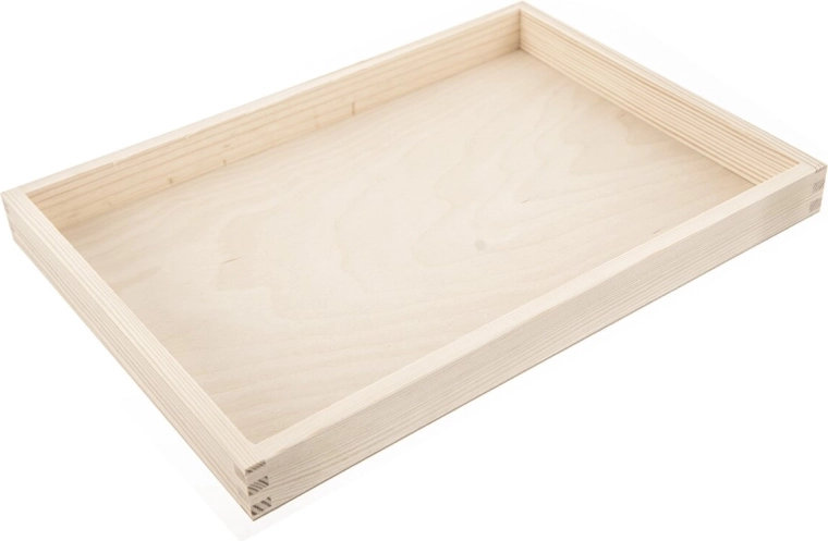 Plateau de service en bois beige 35 × 25 cm