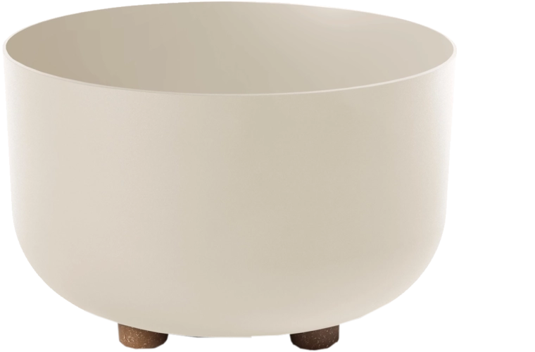 Coupe à fleurs Sofia 27 cm en plastique recyclé, beige mat