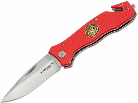 Magnum Fire Brigade 42 couteau de secours pliant 8,6 cm, G10 rouge