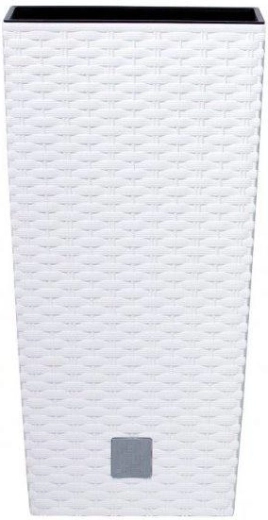 Pot Rato Square, plastique blanc, haut