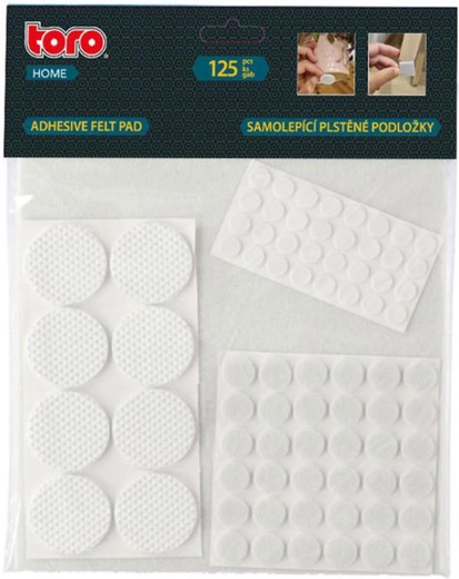 Patins de protection adhésifs TORO, blancs, lot de 125 pièces