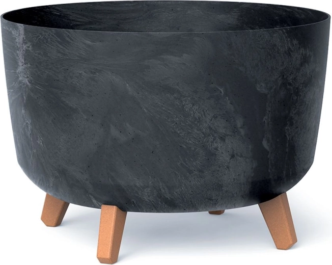 Pot de fleurs Gracia effet béton, anthracite, 33,9 cm