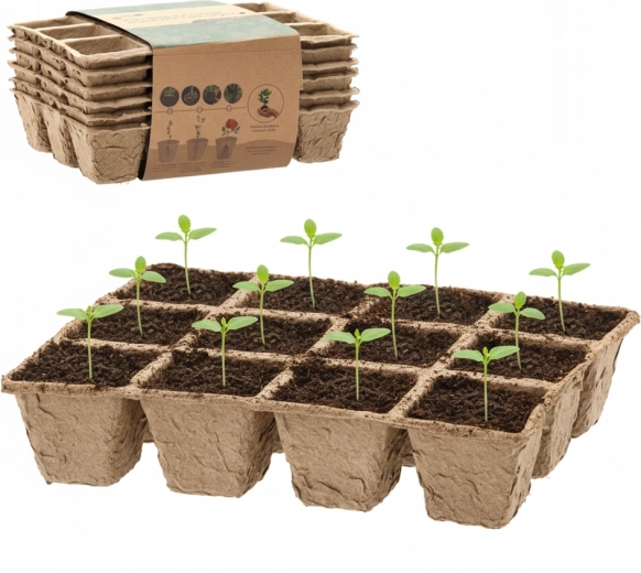 Lot de 6 plateaux de culture biodégradables 21 × 17 × 4,5 cm