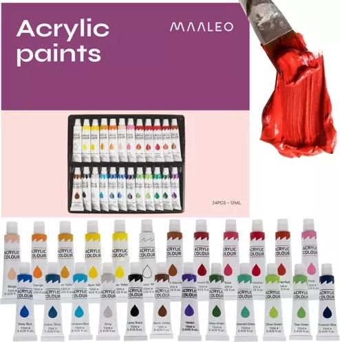 Peintures acryliques 24 pcs 12 ml