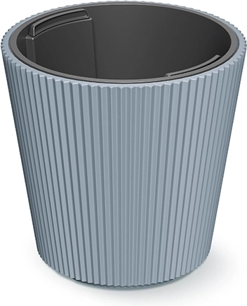 Cache-pot MILLY avec insert, gris clair, diamètre 17,6 cm