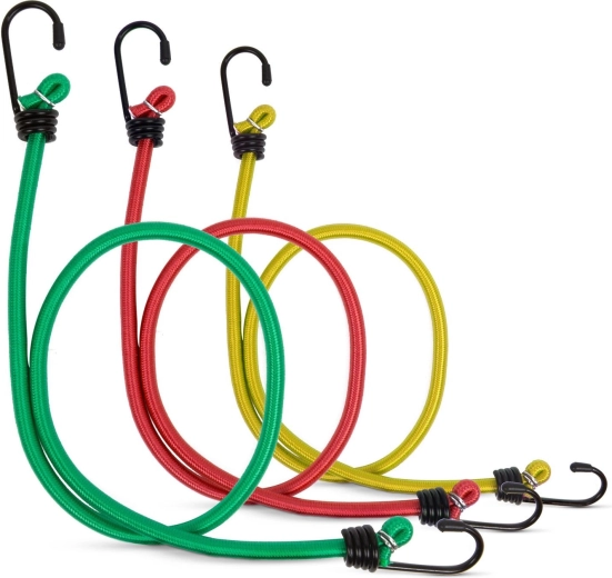Ensemble de tendeurs élastiques de fixation de 45, 60 et 80 cm, 6 pièces