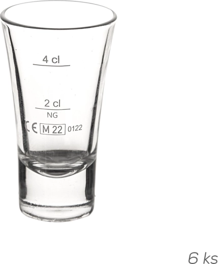 Verre doseur Cheerio 0,06 l (graduations 2 cl/4 cl) 6 pcs