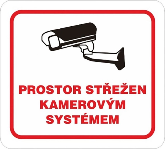 Autocollant Zone surveillée par un système de caméras 100 × 90 mm