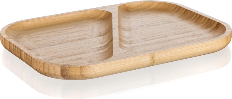 Assiette de service en bambou compartimentée 28,5 × 21 × 2 cm BRILLANTE