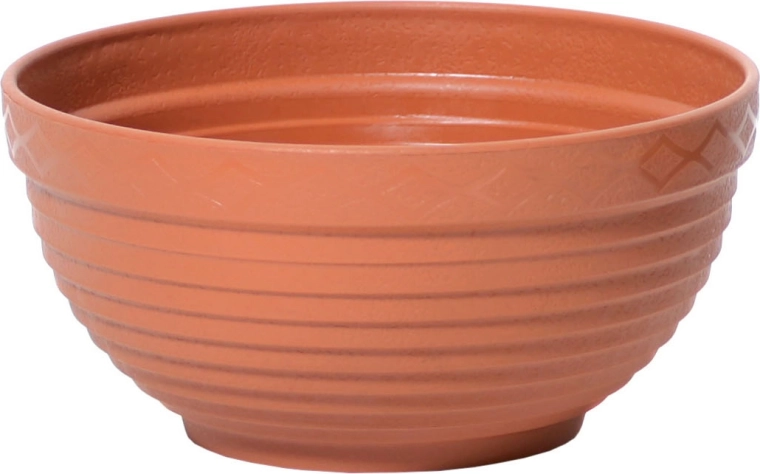 Jardinière en plastique bol 13 cm terracotta