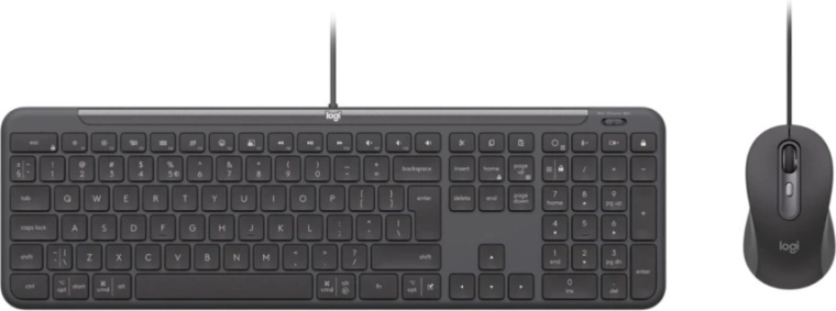 Ensemble clavier et souris filaires Logitech pour entreprises, graphite (US)