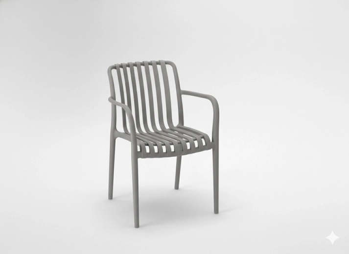 Chaise de jardin grise avec filtre UV