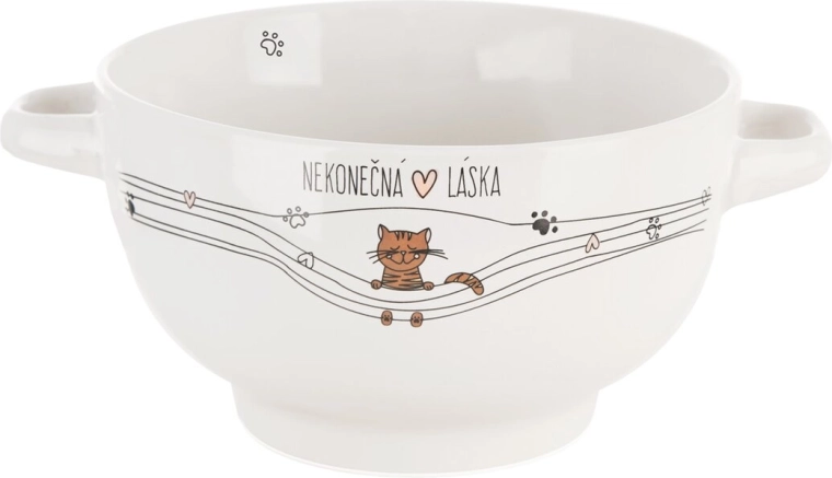 Bol en céramique « Amour infini » avec motif chat 14 cm
