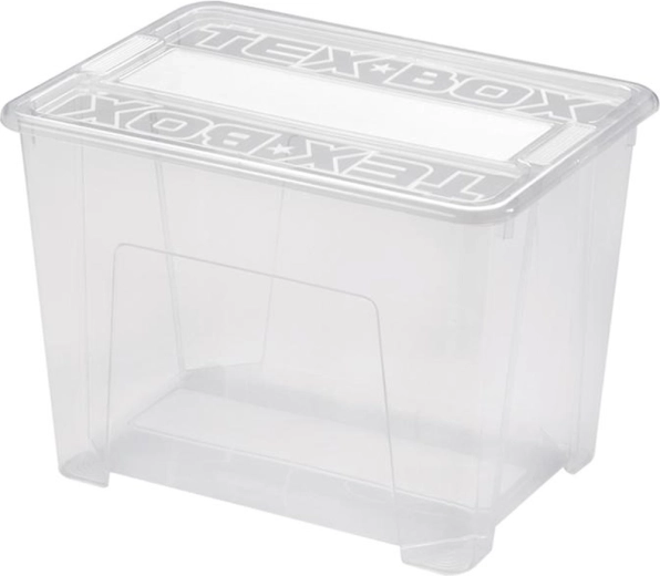 Boîte de rangement en plastique avec couvercle HEIDRUN TexBox 21 l