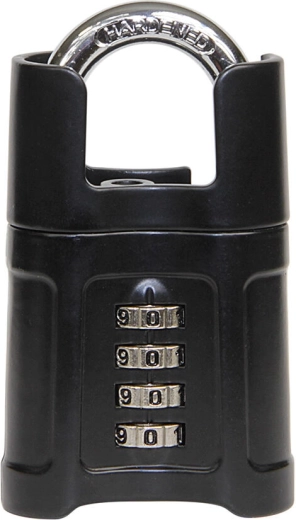 Cadenas à combinaison avec capot d’anse – noir