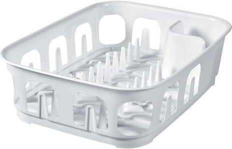 Égouttoir à vaisselle rectangulaire 39 × 29 × 10 cm, plastique blanc