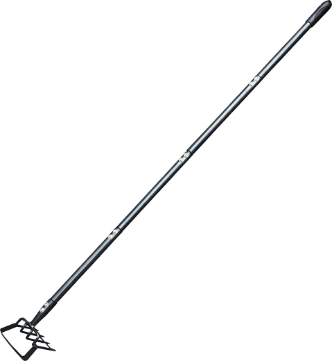 Binette et râteau de jardin avec manche métallique 160 cm, en 4 parties, avec griffes
